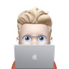 Cartoon avatar of Christopher Jones using a laptop